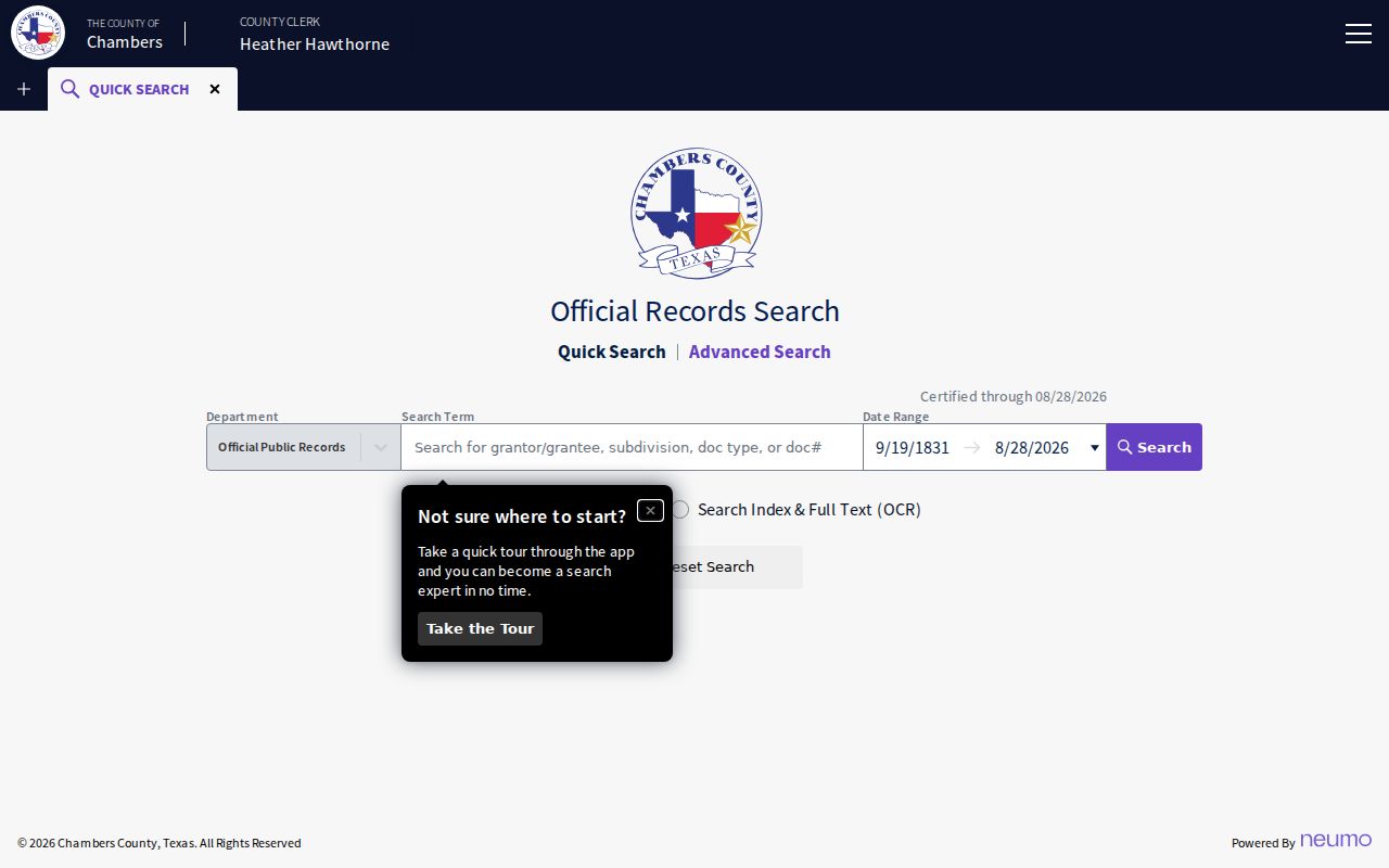 Baytown street directory Chambers County official records search