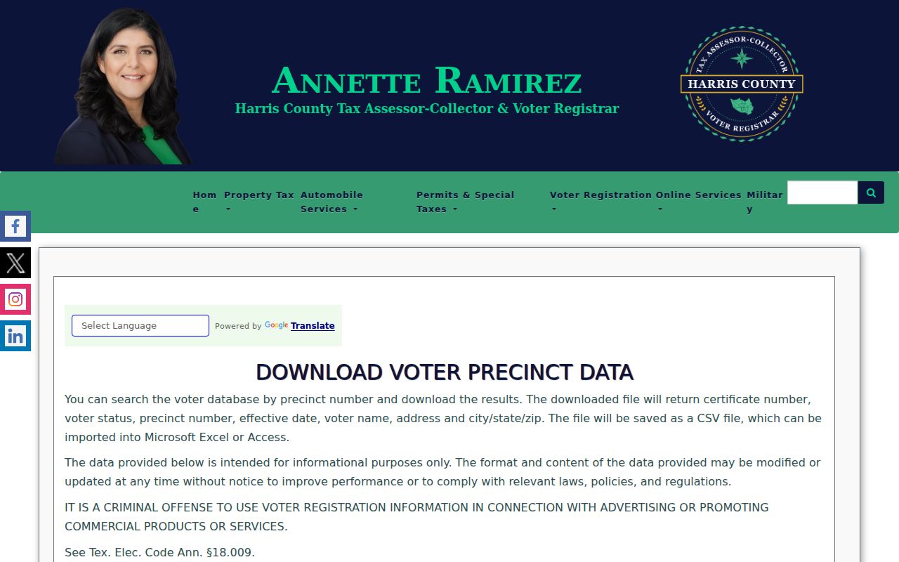 Baytown ZIP code directory research on Harris Precinct Data ZIP request options